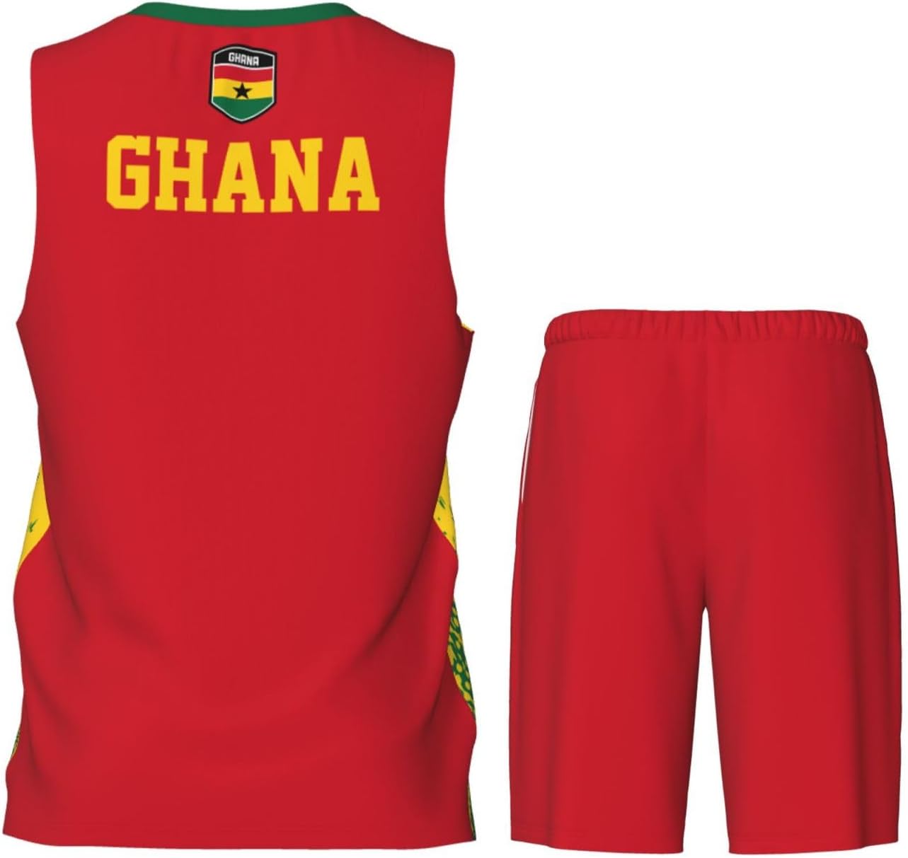 Ghana Flag Grain (1) Basketball Jersey Uniform Suit for Men Women Adults Training Athletic Set