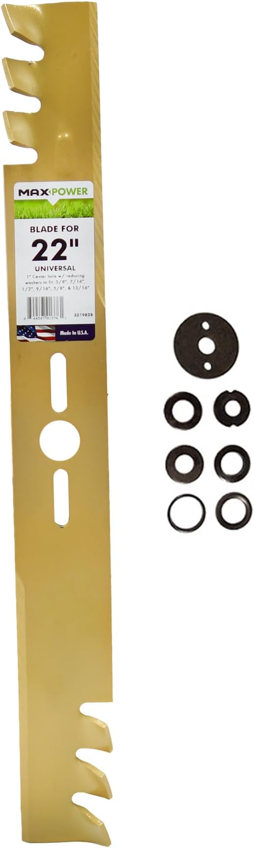 331982S 22-Inch Universal Gold Metal Mulching Lawn Mower Blade