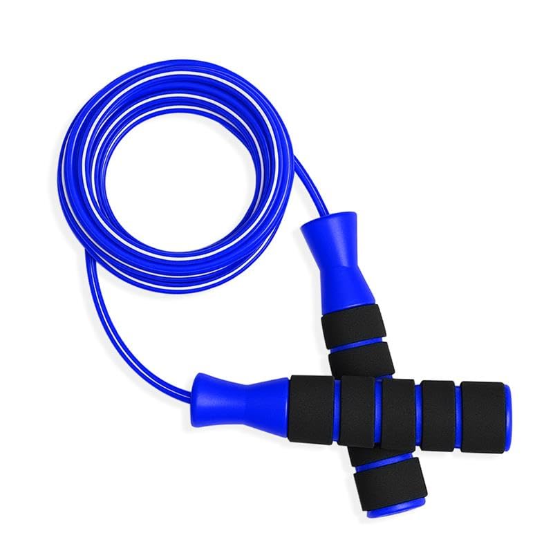 JASPO Elite Adjustable Skipping Rope with Smooth Bearings | 6mm Thick PVC Speed Rope, 110 Inch Length, Weight 155gm Soft Foam Handles | Ideal for...