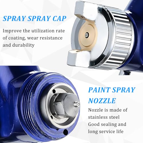 Osilly Car Touch Up Spray Gun with 0.8 mm Nozzle, Vehicle Spraying Gravity Feed Paint Sprayer Include 125ml Capacity Cup, Auto Air Spray Paint Gun, Universal for Motorhome Automobile Truck (Red)