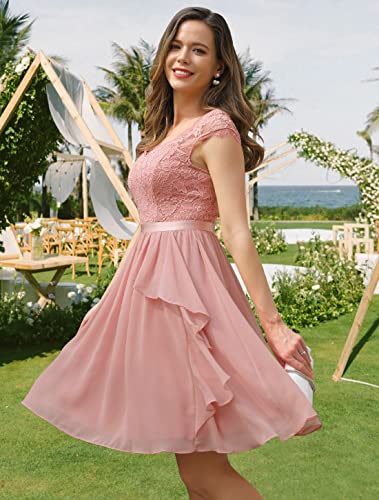 Wedtrend Women's Bridesmaid Dresses Short Prom Dress Ruffle Semi Formal Cocktail Dresses Floral Homecoming Dress3