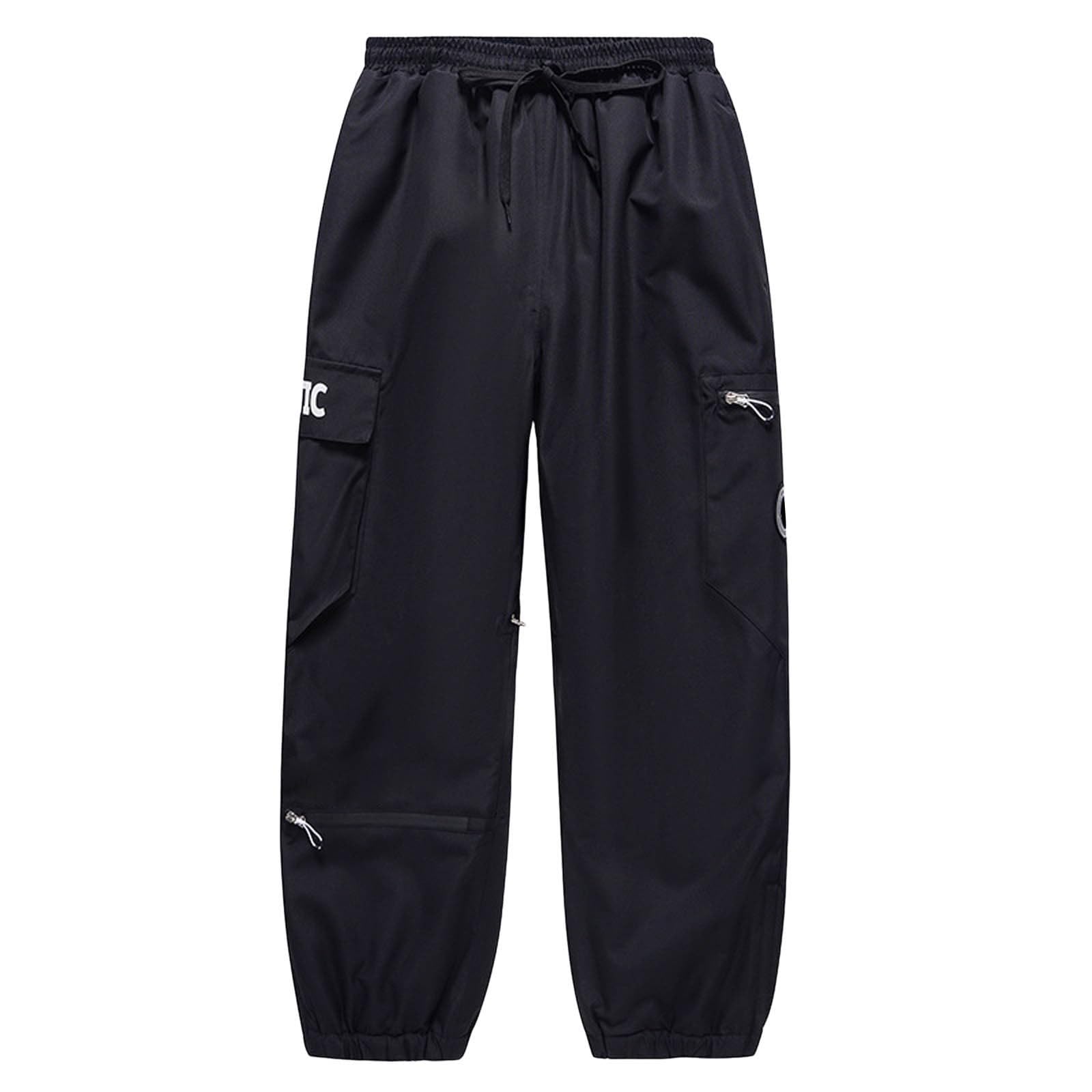 Pantaloni da neve da donna, invernali, impermeabili, con elastico, baggy caldi, da snowboard, a vita alta, per attività all'aria aperta, da allenamento, antivento, da trekking, in tessuto