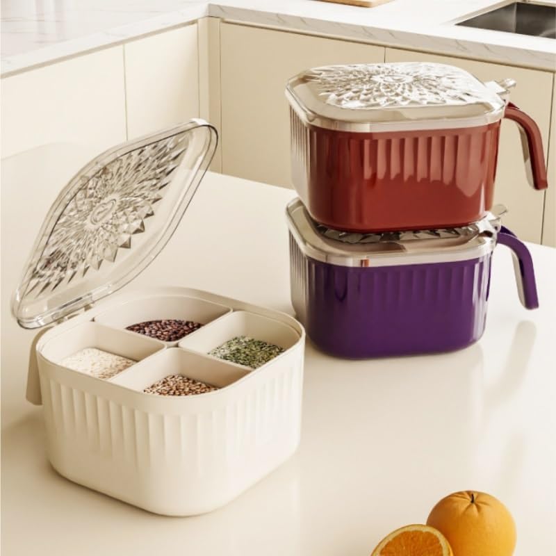 Integrated Multi Compartment Kitchen Seasoning Container for Home Use Detachable