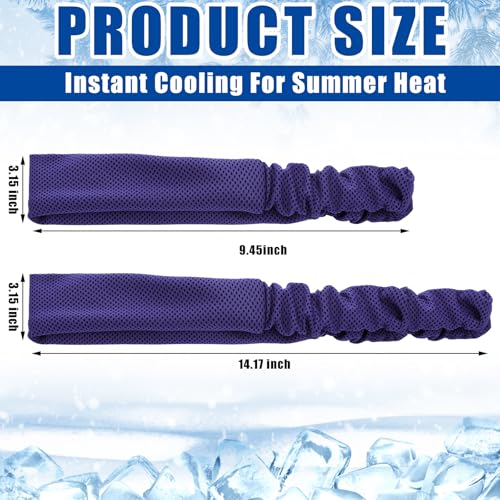 Image of 5pcs Summer Cooling Headbands for Men Stretchy Workout Sports Sweatbands Absorb Chill Cool Hairband for Hot Weather Running Golf Athletic