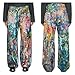 Sezhgswd Women's Tie Dye Print Splash Jeans High Waisted Wide Leg Baggy Vintage Denim Pants with Pockets Multicolor