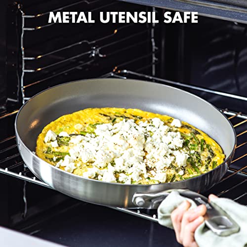 GreenPan Chatham Tri-Ply Stainless Steel Healthy Ceramic Nonstick 10" and 12" Frying Pan Skillet Set, PFAS-Free, Induction Suitable, Dishwasher Safe, Silver - Image 6