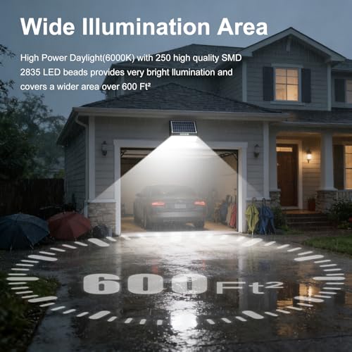 Image of Lightdot 6-Pack Solar Wall Pack Light, 100W HPS Eqv 5000K Dusk-to-Dawn | Motion sensor, IP65 waterproof, 12 inchx11 inch glass solar panel, for porch, fence, garage, warehouse