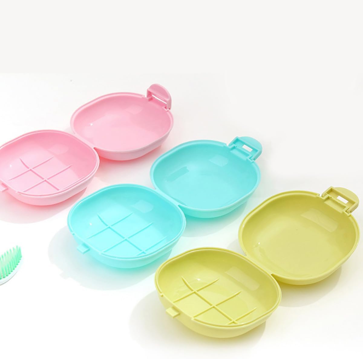 5pcs Travel Soap Case with Lid, Plastic Portable Soap Box Leakproof Container for Outdoor Camping Gym Bathroom Use Random Color