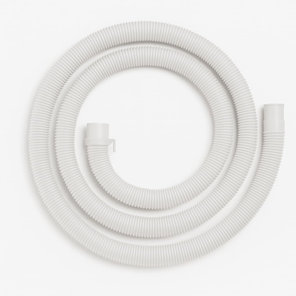 SBD 3 Meter easyfit Top load Fully/Semi Load Washing Machine Outlet Drain Waste Water Hose Flexible Hose Pipe| Corrugated Leakagefree Flexible Drain Outlet Pipe (Pack Of 1) (White, 3Mtr)
