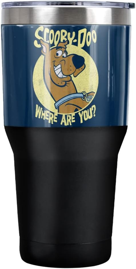 LOGOVISION Scooby Doo Tie Dye Stainless Steel Tumbler 30 oz Coffee Travel Cup, Vacuum Insulated & Double Wall with Leakproof Sliding Lid