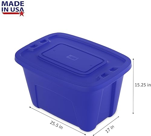 Miniatura 2 de Contenedores de almacenamiento de plástico de 72 cuartos de galón con tapas, contenedores de almacenamiento apilables, organizador anable, bolsas de