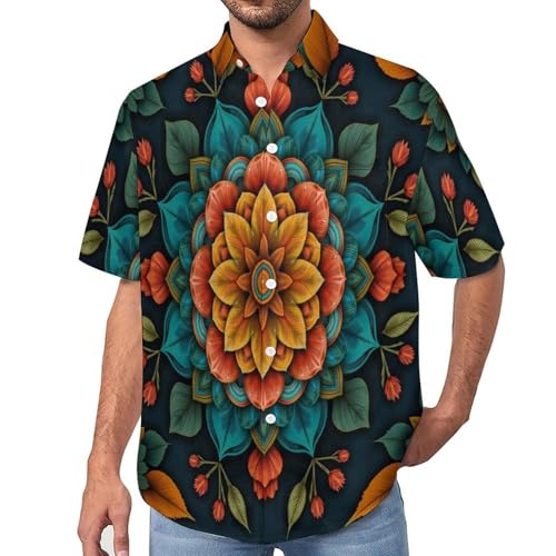 Chemise hawaïenne aloha pour homme à coupe régulière imprimé datura
