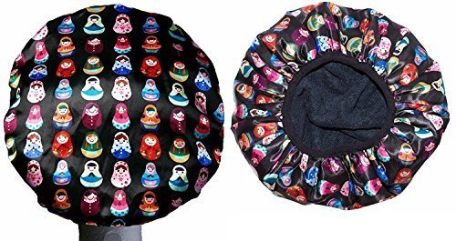 Dilly's Collection Shower Cap - Triple Layer Protections - Saves The Blow Out - Hair Shower Cap - Babushka Design For Women/Teen