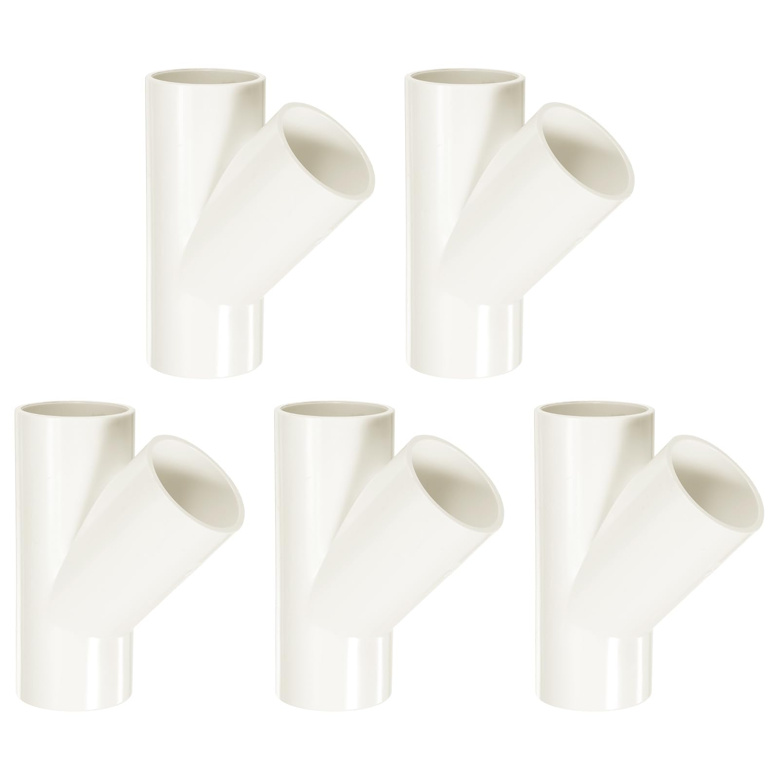 QUARKZMAN 10 Pcs Raccord PVC Blanc 3 Voies 45 Degré 40mm ID Connecteurs PVC Coudes Raccords Tuyauterie en PVC, Connecteurs d'angle pour Meubles PVC pour Structures de Support de Jardin DIY
