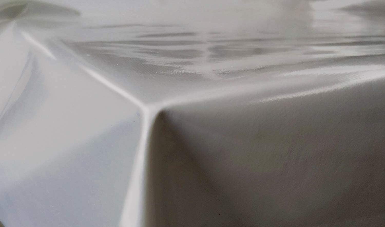 Jolee Tablecloths Plain Light Grey Plain Colour Wipe Clean Pvc Vinyl Tablecloth And Sizes (, 140Cm X 110Cm Long Rectangle)