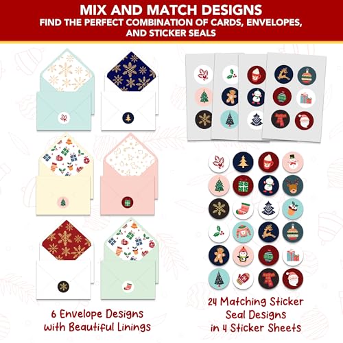 Decorably DECORABLY_371_AU Special Season Cards With Envelopes & Stickers - 24 Pack Foiled & Glittery Christmas Cards thumb #4