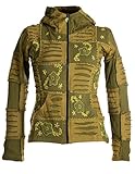 Vishes – Alternative Bekleidung – Sweatjacke mit Zipfelkapuze – mit Blumen handbestickt