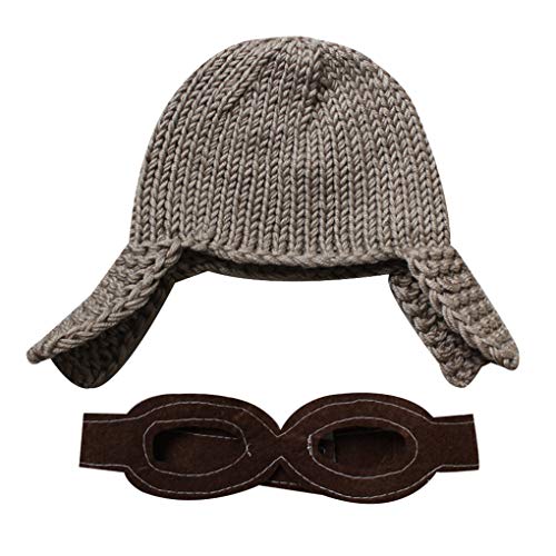 heacker Bébé Photographie Props Accessoires Enfants Air Force Cap Manuel Knitting Hat Nourrisson Photo Props Pilote Chapeaux Style Cover