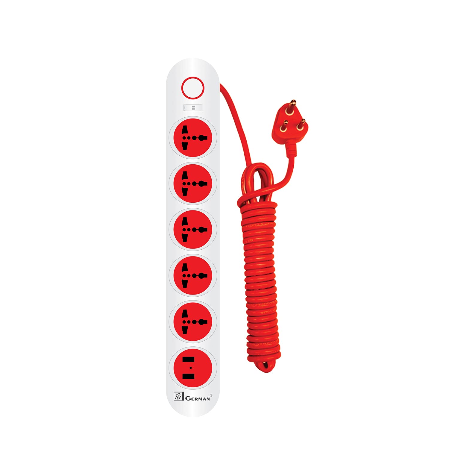 R3 GERMAN Power Spike Guard, Strip with Master Switch and 5 Outlets and 2 USB Charging Port, Heavy Duty Extension Cord for Home, Office, Travel, Laptop & Phone Charging Bricks (3 Meter Wire)