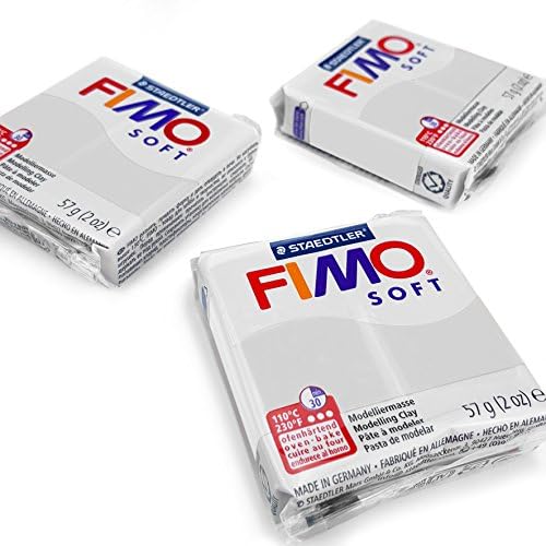 FIMO Soft Polymer Oven Modelling Clay - Most Popular Colours - 57g - Set of 3 - White