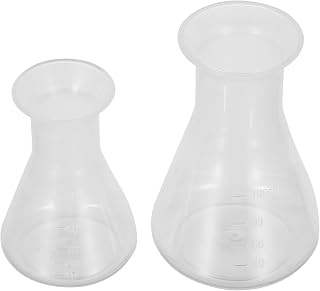 Plastic Conical Erlenmeyer Flasks with Scale 2pcs 50ml 100ml