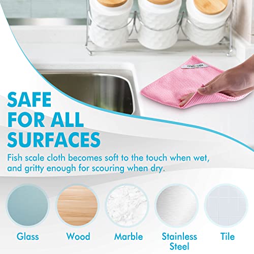 Image of Easy Clean Streak Free Glass Cleaning Miracle Microfiber Cleaning Cloth for Kitchen,Counter,Window,Mirror Lint Free Dish Drying Cloths Glass Polishing Rag,All-Purpose,Reusable,Nanoscale Pack of 6