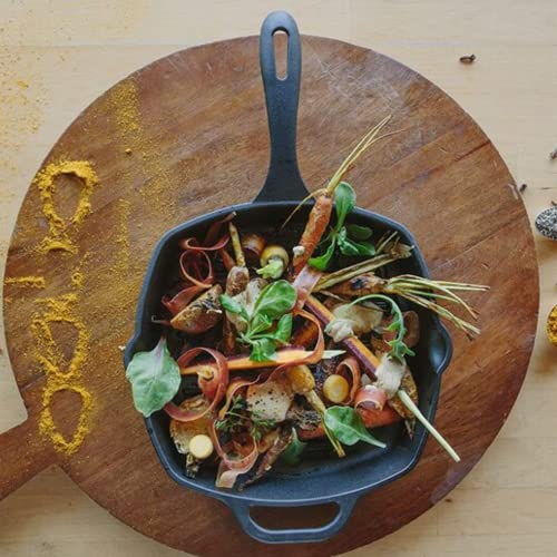 Jim Beam , Pre Seasoned Cast Iron Square Skillet with Ridges, 16\", Black - Thumbnail 2