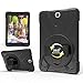 Galaxy Tab A 9.7 Case KIQ Full-Body Shock Proof Hybrid Heavy Duty Armor Protective Case for Samsung Galaxy Tab A 9.7 2015, SM-T550 with Kickstand and Screen Protector (Shield Black)