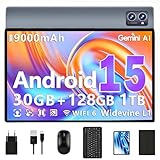 ZENTALITY Android 15 Tablet 10 Zoll HD IPS System mit Gemini AI, 30GB RAM+128GB ROM(TF 2TB) Face ID 9000mAh Octa-Core 2.0GHz 5G WLAN/BT 5 Dual Kamera GPS Bildschirmübertragung Split Screen Modus