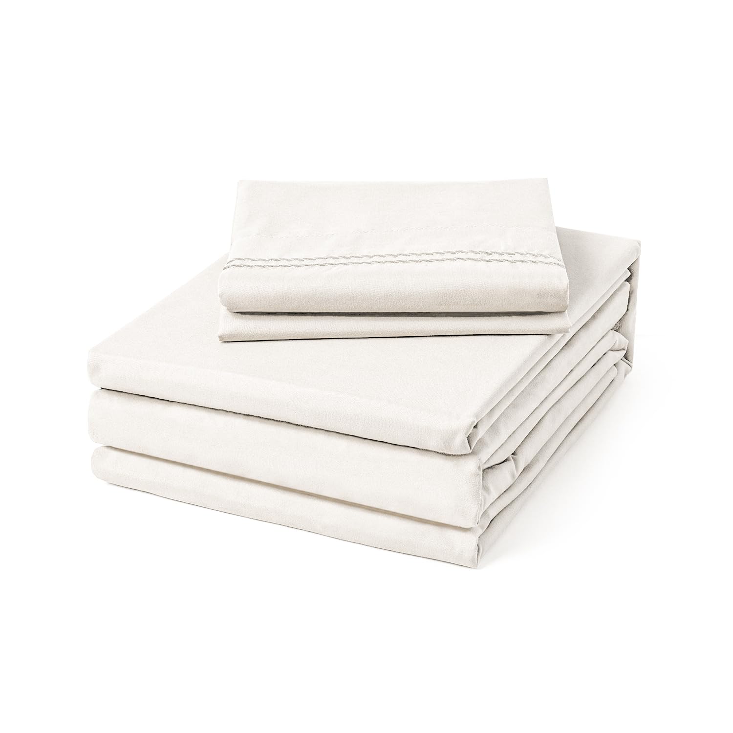 ClevaHome King Size Sheet Set - 6 Piece Soft Breathable Luxury Bed Sheet Set - Shrinkage & Fade Resistant Embroidered Bedding Sheet with Deep Pocket,