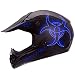 IV2 "BLUE BIOHAZARD" Matte Black High Performance Motocross, ATV, Dirt Bike Helmet [DOT] (L)