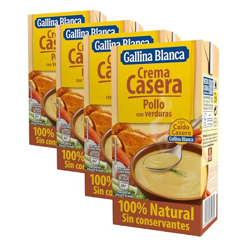 Gallina Blanca - Crema de Pollo Con Verduras, 0.5L (Paquete de 4)