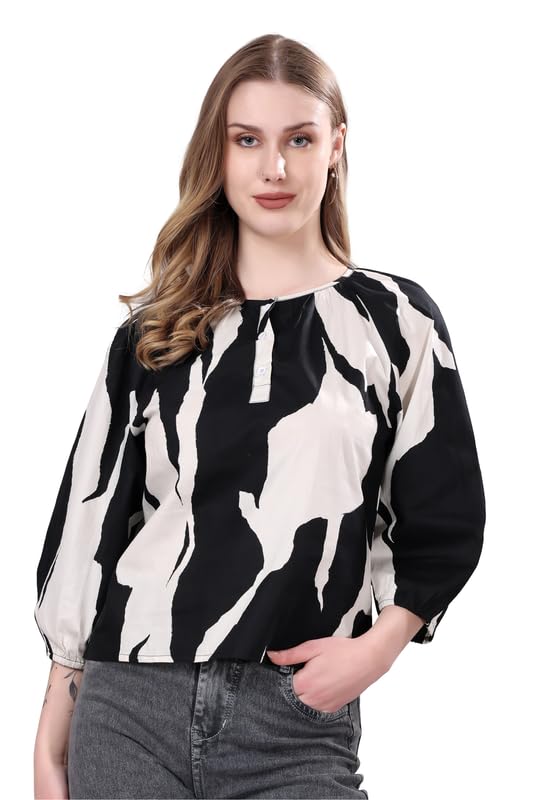 Image of London Hills Women Cotton Regular Fit Top Full Sleeves Top