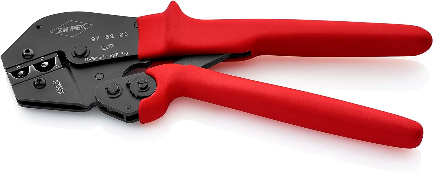 Image secondaire de Knipex Pince à sertir également pour prise à deux mains brunie, avec gaines en plastique antidérapantes 250 mm 97 52 23