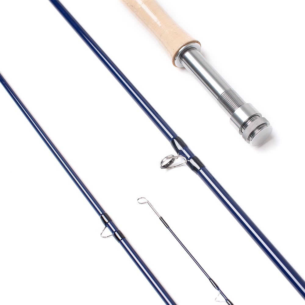 Raprance Fly Fishing Rod with Tube, 4-Sections, Medium Fast Action Freshwater Fly Rod, IM8 Carbon Fiber