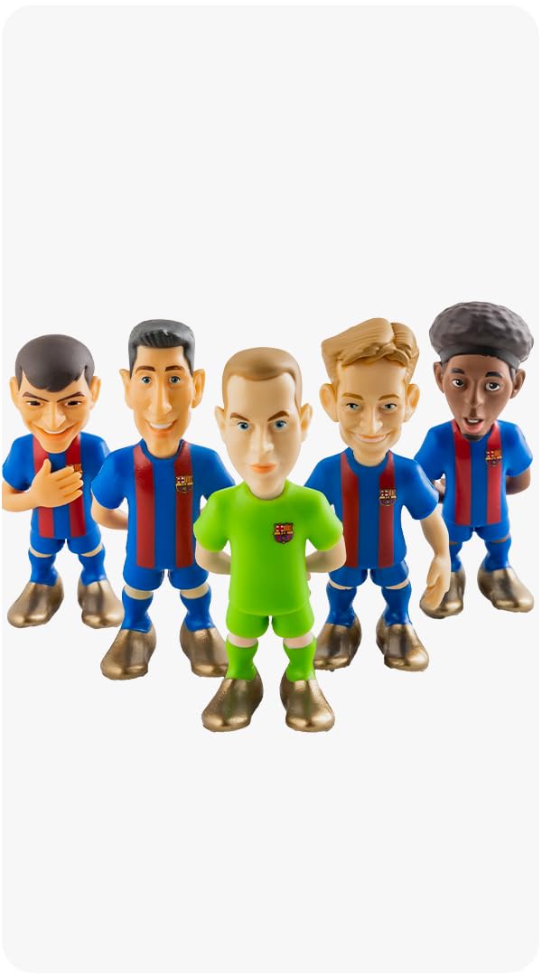MINIX - Pack of 5 Barcelona Football Club Dolls | Figurines of