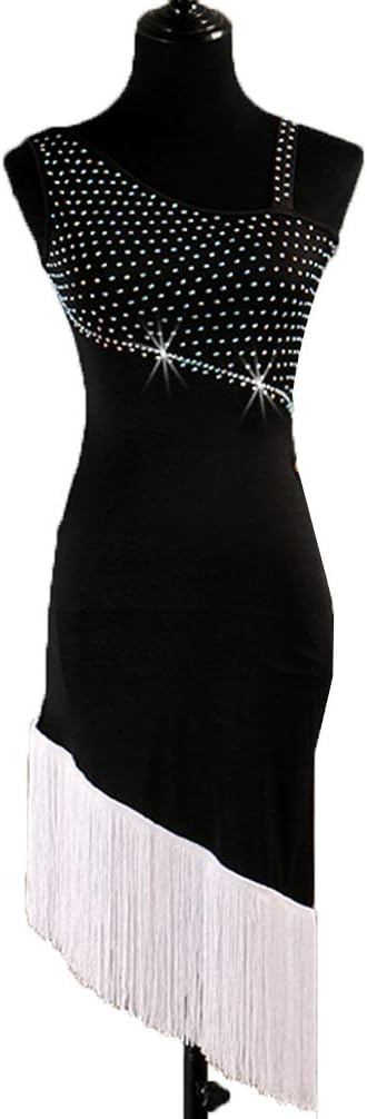 Rongg Latin Dance Competition Dresses For Women Sleeveless Tassel Skirt Dance Outfit Performance Rhinestone