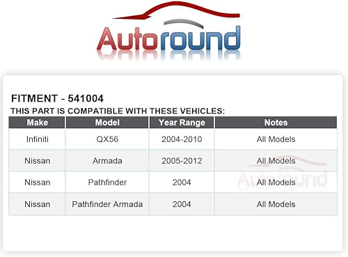 Miniatura 4 de Autoround 541004 Par de bujes de rueda trasera y cojinete para Nissan Pathfinder Armada 05-13, Infiniti QX56 04-11, 6 lengüetas con ABS