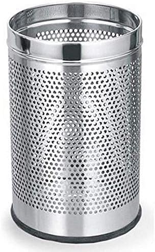 Goodwill Tech Stainless Steel Dustbins Round Shape – 18 Liter, Durable Bin, Multipurpose Wastebasket for Home/Office/Kitchen/Laundry Garbage (Silver, Pack of 1)