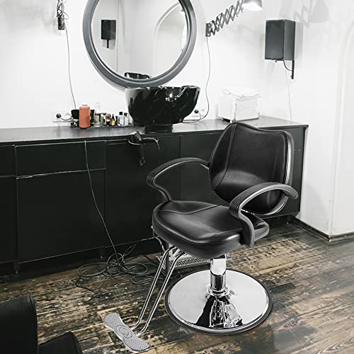 Winado Beauty Salon Chair With 6'' Adjustable Seat Height & 360 Degree Rolling, Supports Up To 330 Lbs Heavy Duty Hydraulic Salon Chair For Men And Women Hair Stylists, Black #TOP1