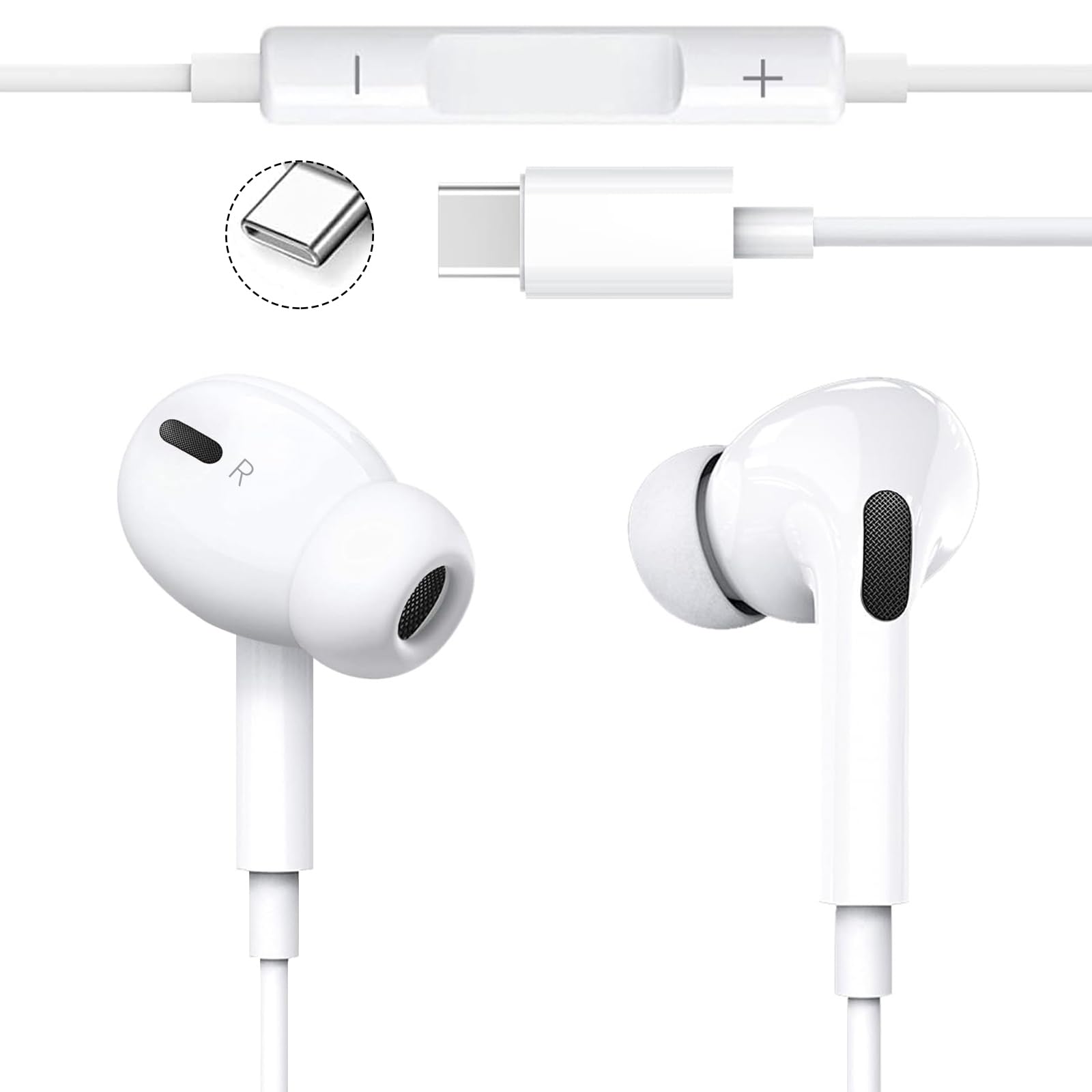 【音質強化 2026 タイプ c. イヤホン 有線 イヤホン タイプ c iPhone17/16/15 対応 USB‑C ジャック HiFi 重低音 クリア通話 マイク付き 音量調整 人間工学 絡み防止 防水防汗 iPhone/Android/iPad 機種対応 (S3ホワイト, Type-C)