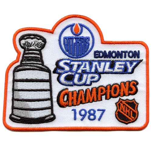 1987 Stanley Cup Finals Champions Edmonton Oilers NHL Jersey Patch Embroidered Iron On Emblem