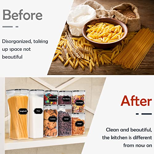 Skroam 14 Pack Airtight Food Storage Containers For Kitchen Pantry Organization And Storage, Plastic Canister Set With Lids thumb #6