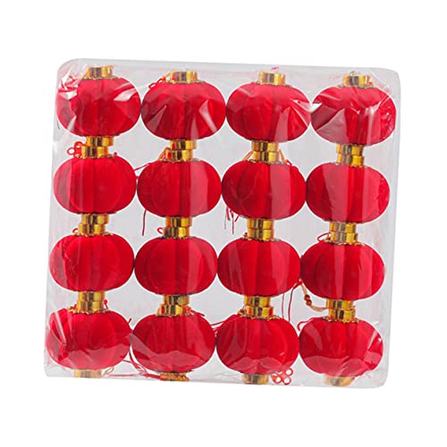 Vaguelly 16 Piezas Farolillos Chinos Rojos Decorativos para Año Colgantes Festivos para Interior y Exterior Adornos Tradicionales para Fiesta y Celebración