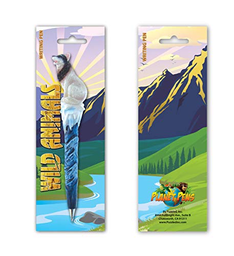 Planet Pens Wild Wolf Novelty Pen - Cute Fun & Unique Kids & Adults Office Supplies Ballpoint Pen, Colorful Wild Life Writing Pen Instrument For School & Office #TOP3