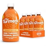 The Turmeric Co. Fresh Turmeric Shots | 28 Shots | Daily Health & Boost Immunity | Joint Support | Natural Vegan Cold-Pressed Ingredients | Month Supply 4x420ml Dosing Bottles | No Added Sugar