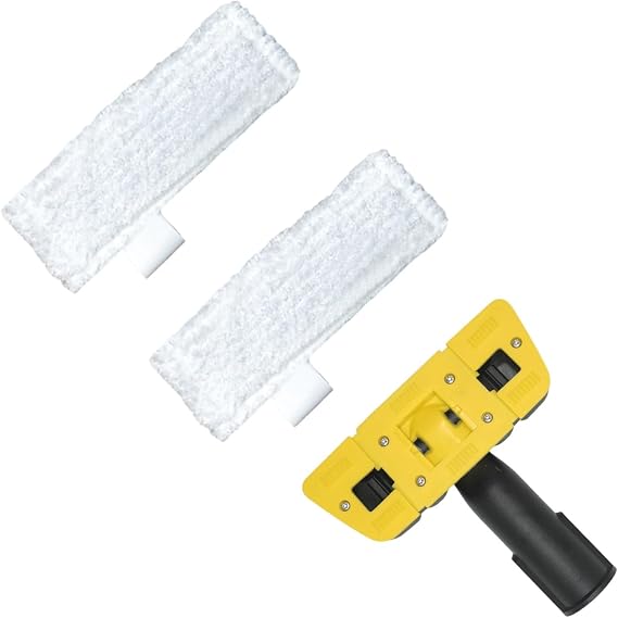 Handheld Brush & Mop Pad for KaRcher SC1 SC2 SC3 SC4 SC5 Steam Cleaner, Replacement Attachment Nozzles with 2 Mopping Cloths, White