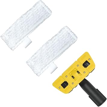 Handheld Brush & Mop Pad for KaRcher SC1 SC2 SC3 SC4 SC5 Steam Cleaner, Replacement Attachment Nozzles with 2 Mopping Cloths, White
