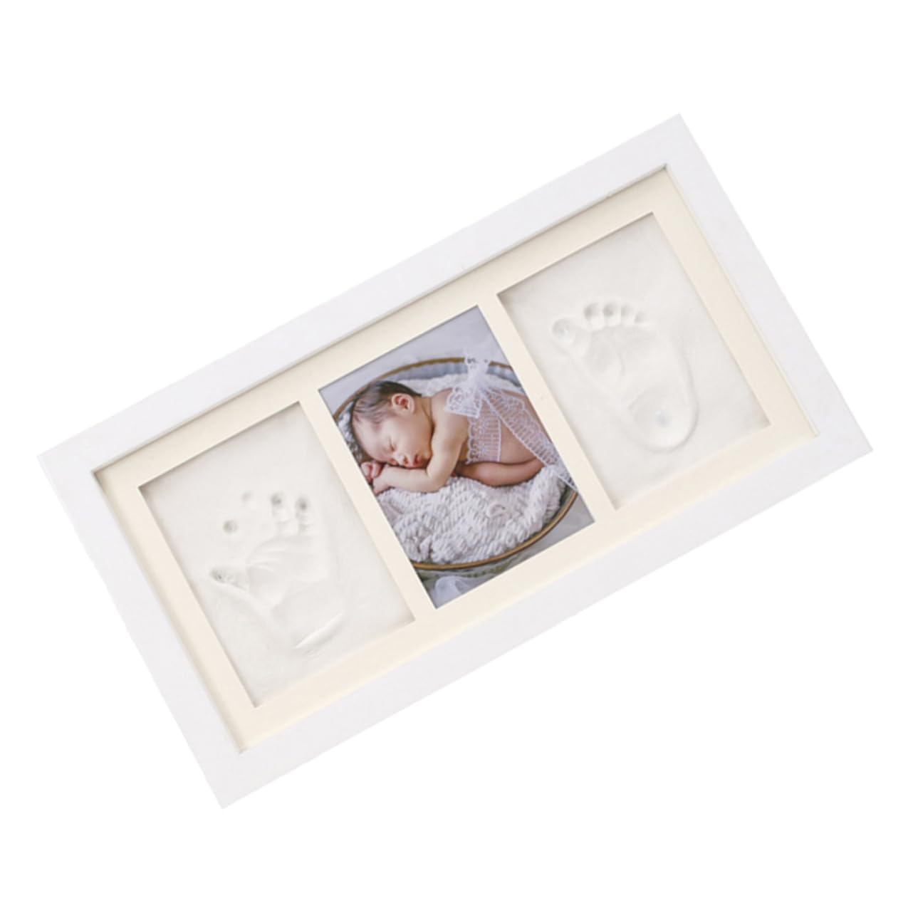 BESPORTBLE Bildhalter bilderrahmen Home-Desktop- Fotorahmen für Hand- und Fußabdrücke von Babys kreativer Fotohalter Weiß