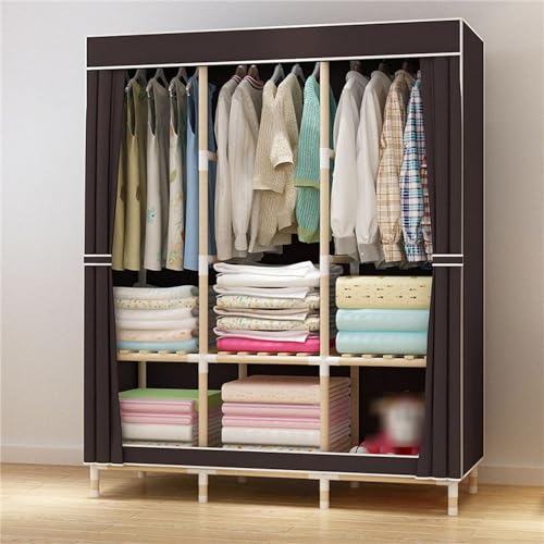 Armoire en tissu avec étagères de placard multifonctions et tringle